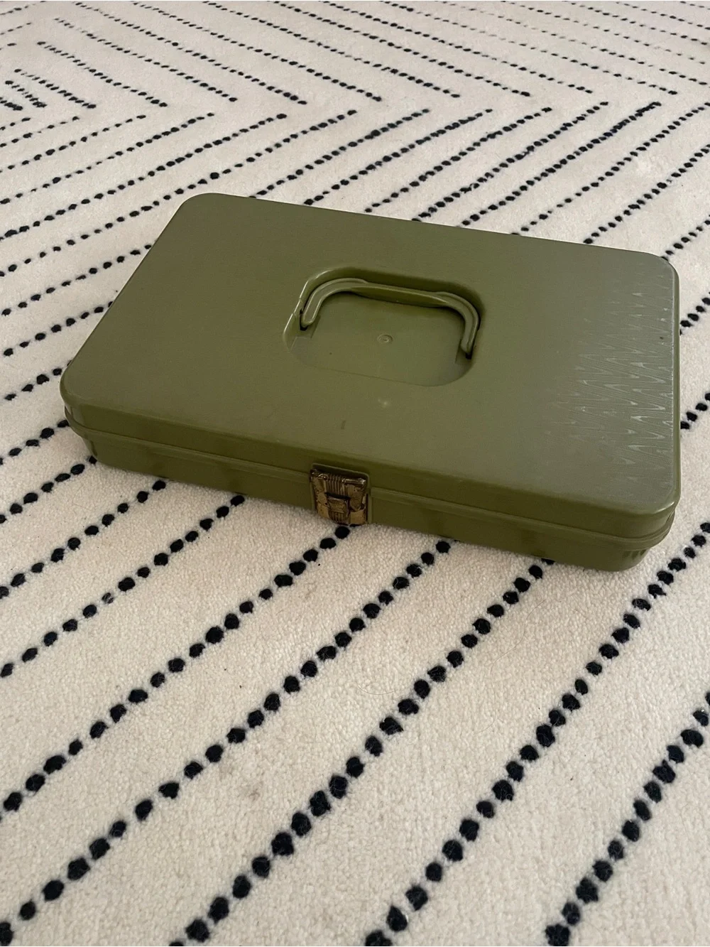 Vintage 1970s Wilson Wil-Hold Avocado Green Sewing Box Thread Organizer w/thread